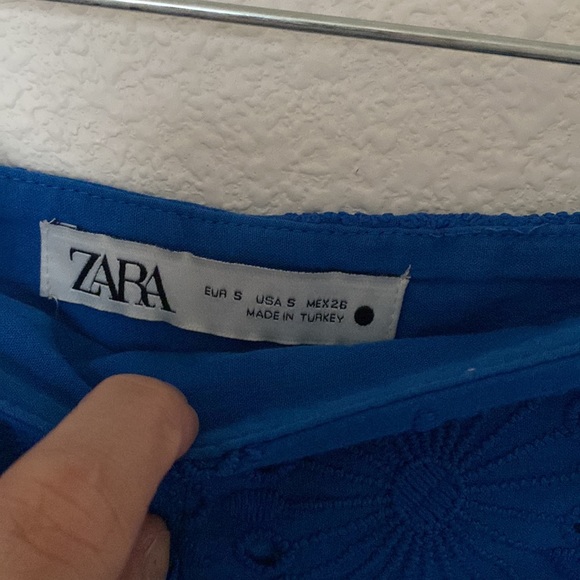 Zara eyelet royal blue high-waisted shorts sz S - Picture 2 of 6